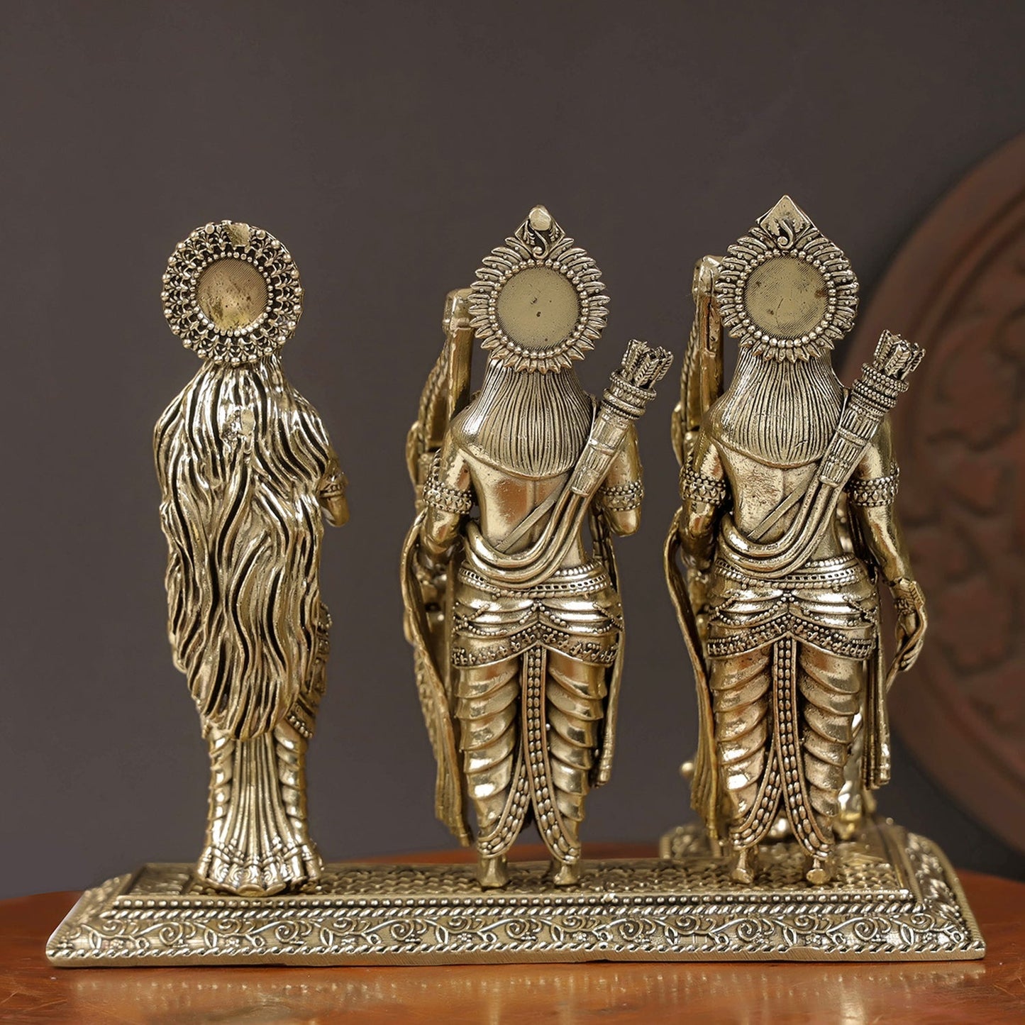 Brass Superfine Ram Darbar Idol Rama Family Statue 7 Inches