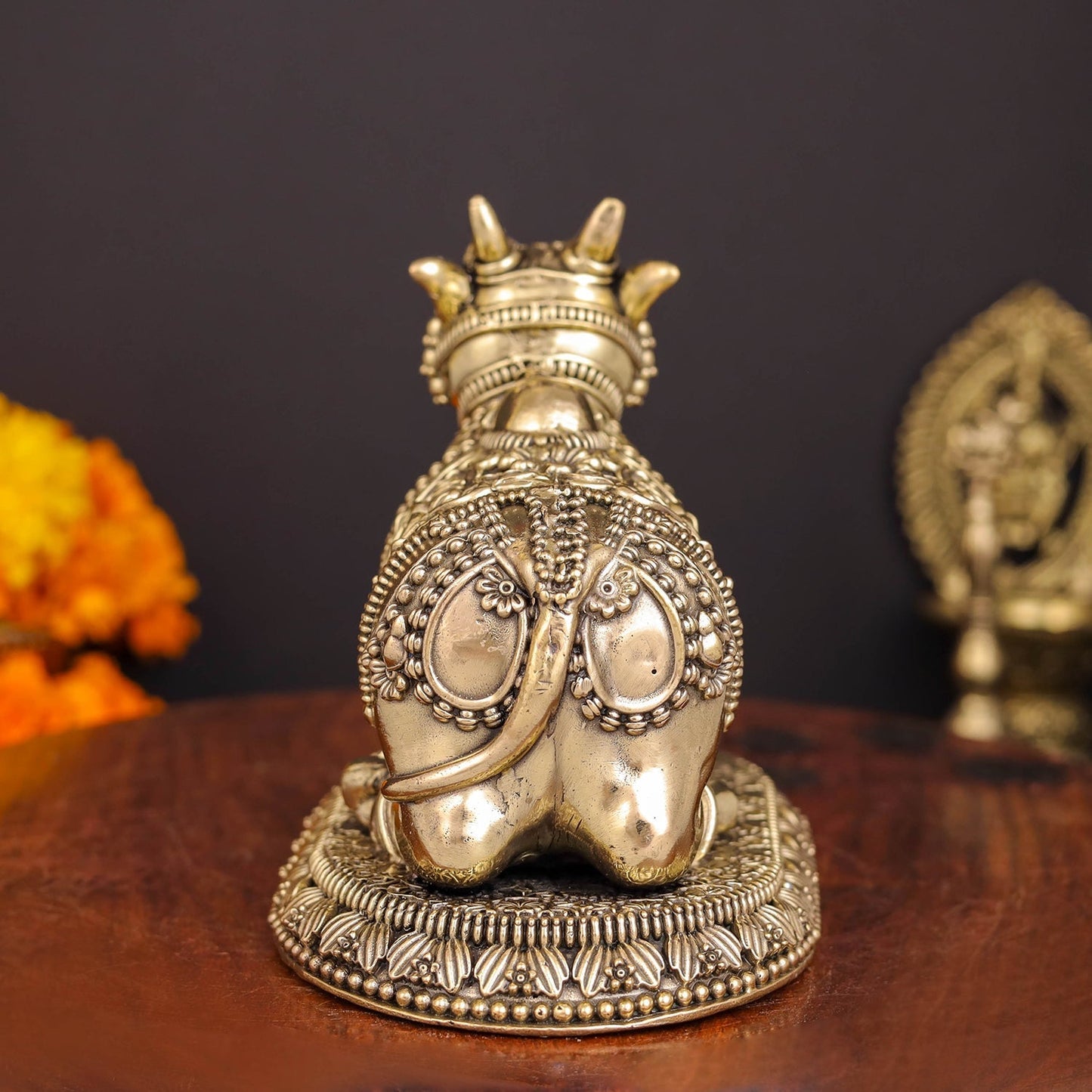 Brass Antique Nandi Statue 5"