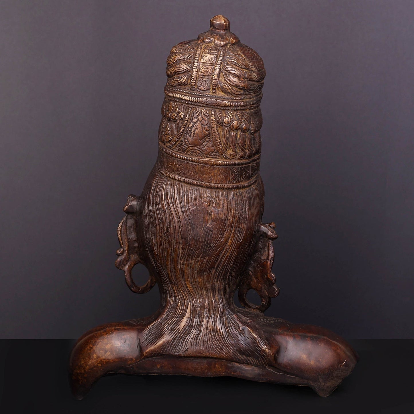 Brass Devi Parvati Bust Antique Finish Sculpture 12 Inch