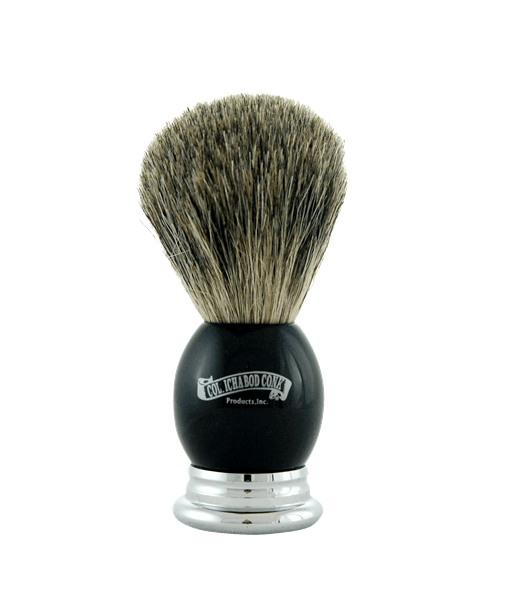 Col. Conk Badger Shaving Brush, H:102, K:23, Ebony+Metal Handle