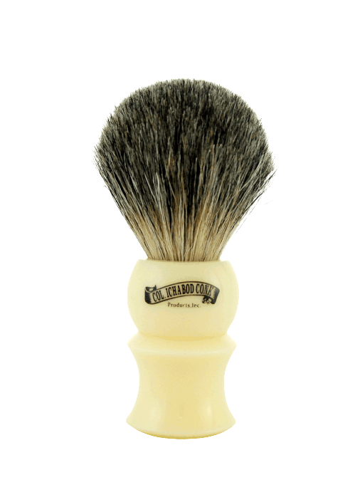 Col. Conk Badger Shaving Brush, H:102, Cream Resin Handle