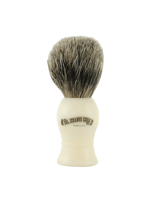 Col. Conk Badger Shaving Brush, H:102, K:19, Faux Ivory Handle (Cream)