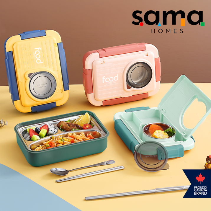 Kids Lunch Box for School with Dual Layer of Storage | 6 Compartments | Stainless Steel