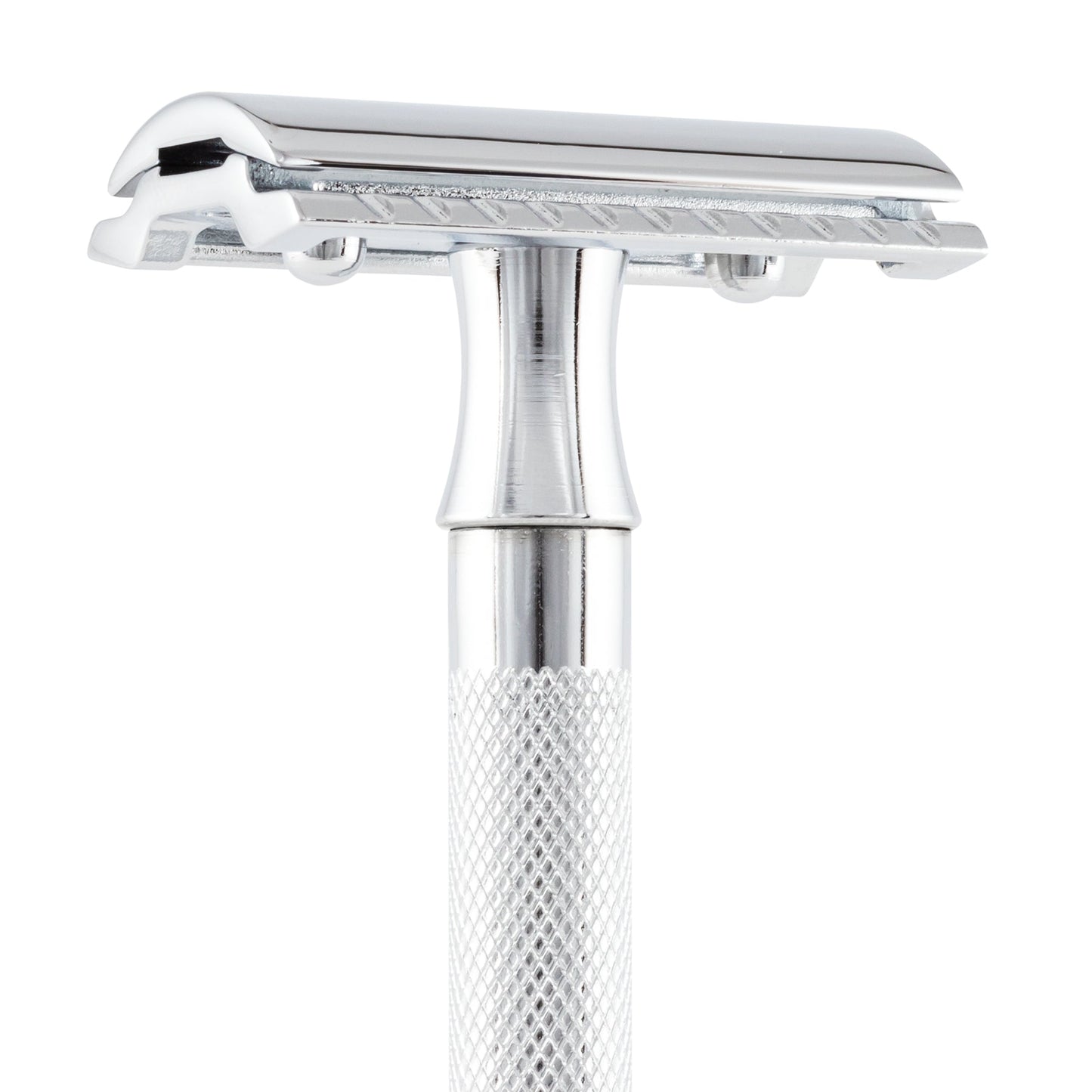 Merkur 23C 3-Piece DE Safety Razor, Closed Comb, Knurled Extra Long Handle, Chrome