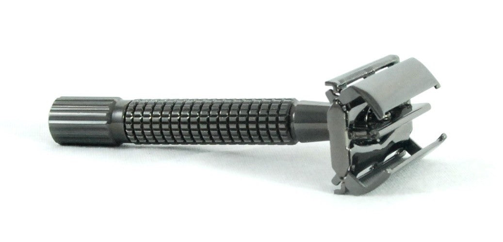 Twist-to-Open Double Edge Safety Razor Charcoal Finish - No Logo