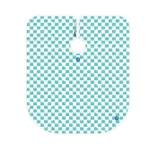 Barber Flow Dripped Checker Cape - Turquoise