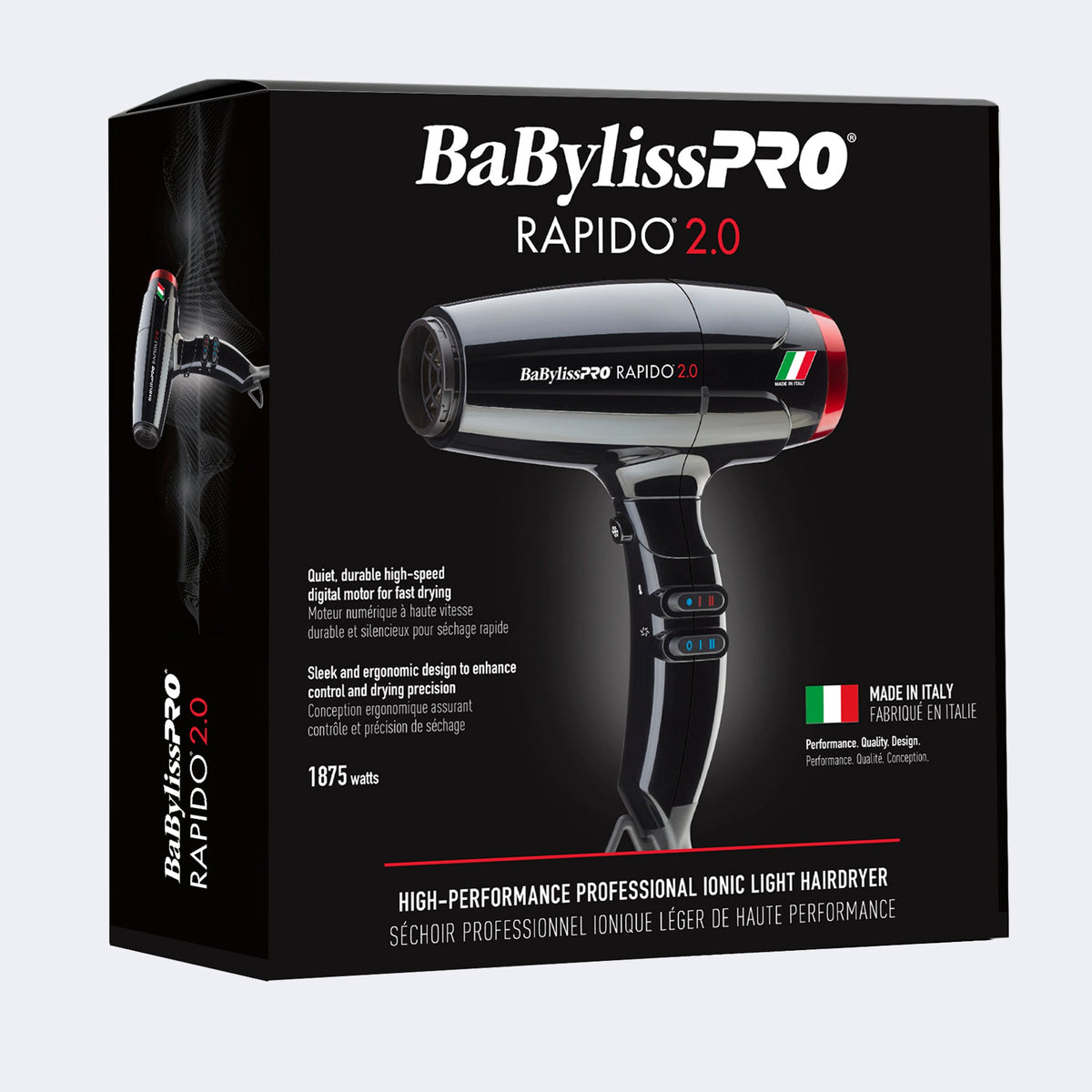BabylissPro Rapido Hair Dryer Black 2.0