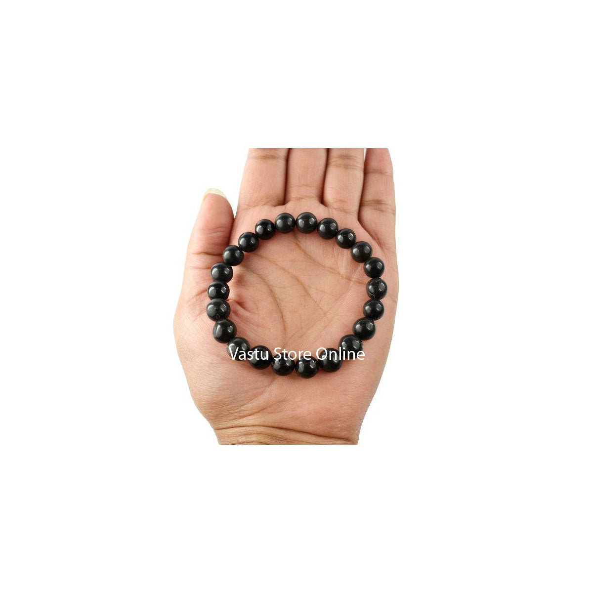 Black Agate Round Crystal Bracelet