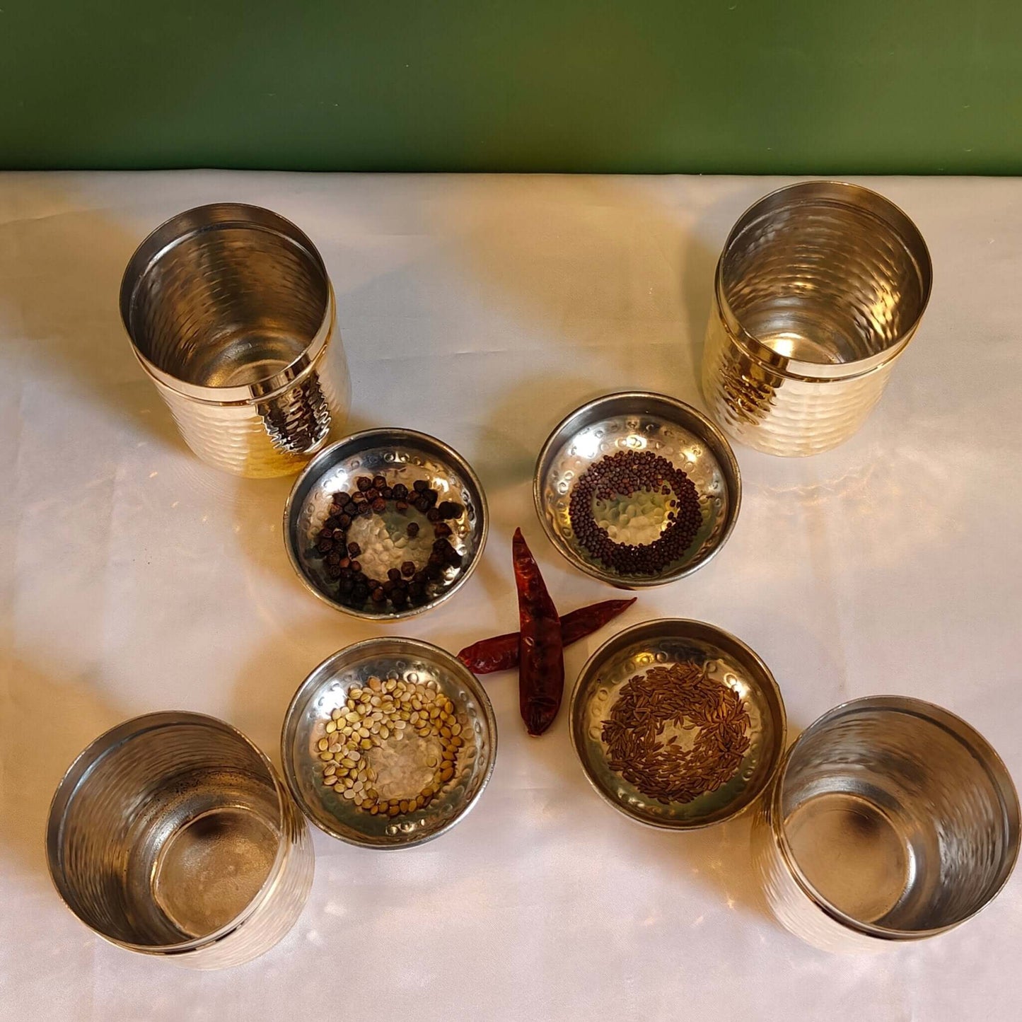 Brass Storage Canister Hammered - Medium (Set of 2) - Sama Homes