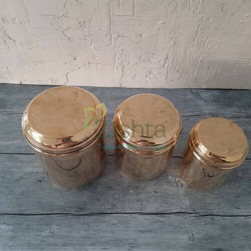 Brass Storage Container, Curved Lid (With tin Coating) - Sama Homes