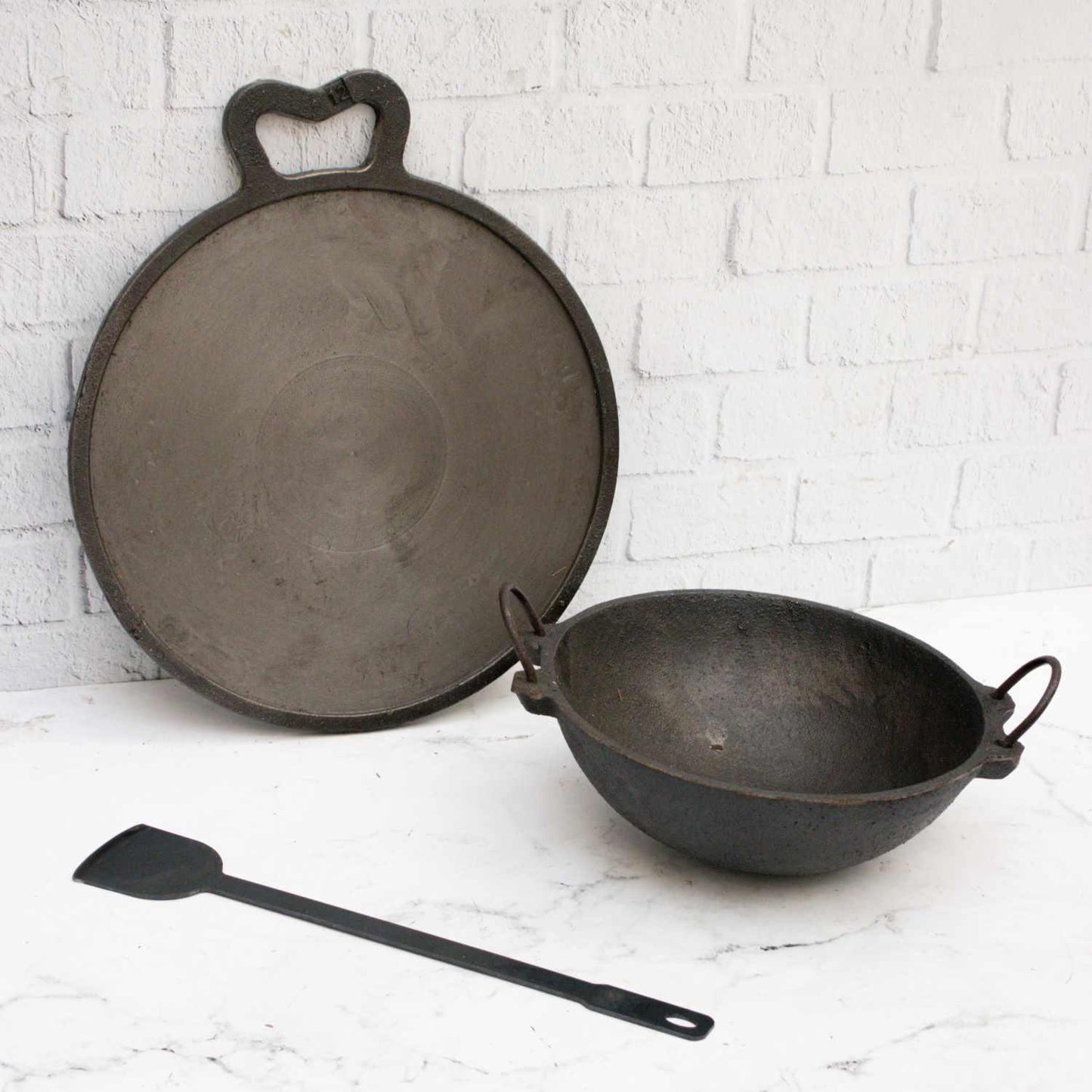 Cast Iron Combo: Kadai, Tawa , Dosa Ladle – Image 2