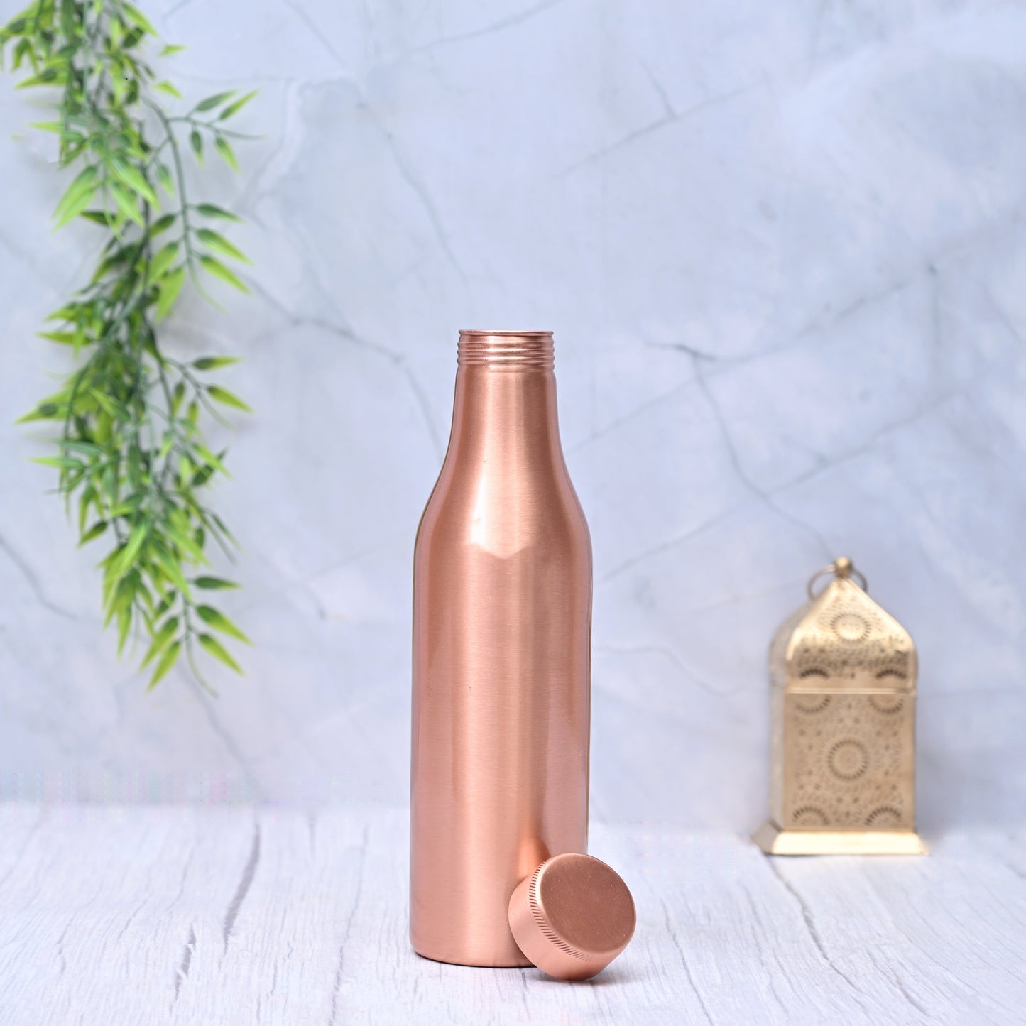 Plain Matt Finished Copper Water Bottle – Image 2