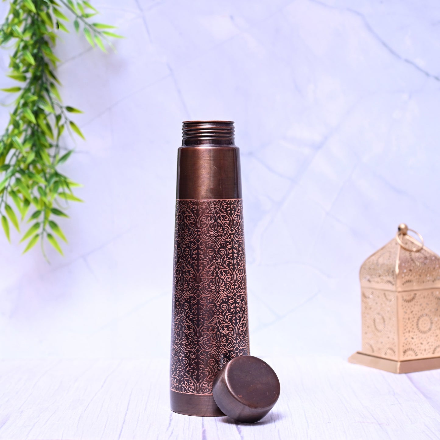 Pure Copper Water Bottle Antique Engraved