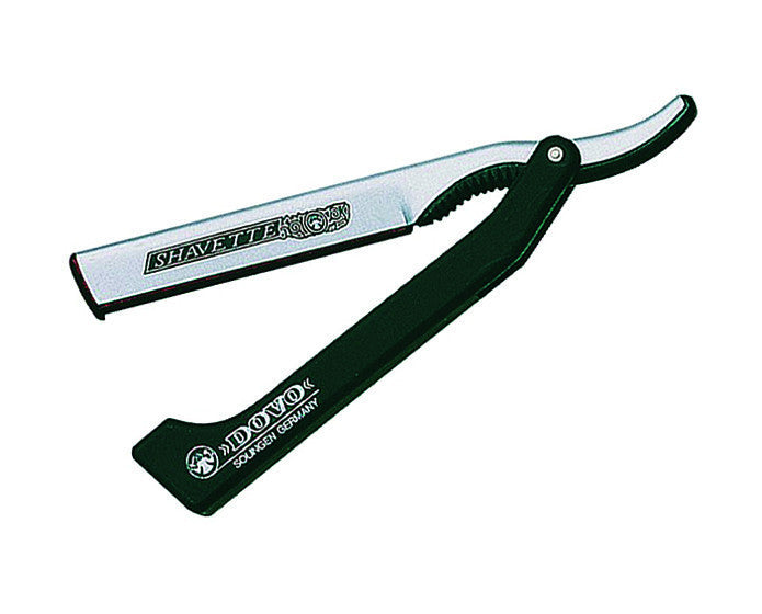 Dovo Shavette, Silver Aluminum with Black Plastic Handle