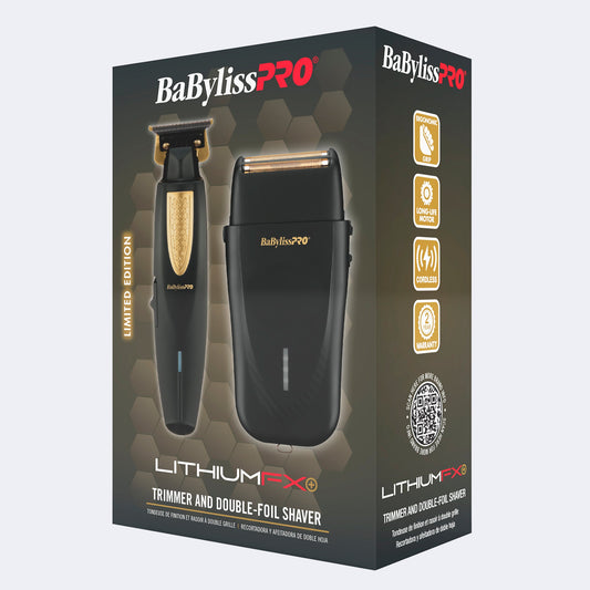 BabylissPro LithiumFX+ Trimmer and Double Foil Shaver Prepack Set