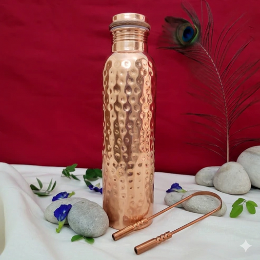 The Complete Ayurvedic Morning Ritual Set | Pure Copper Bottle &. Tongue Scraper