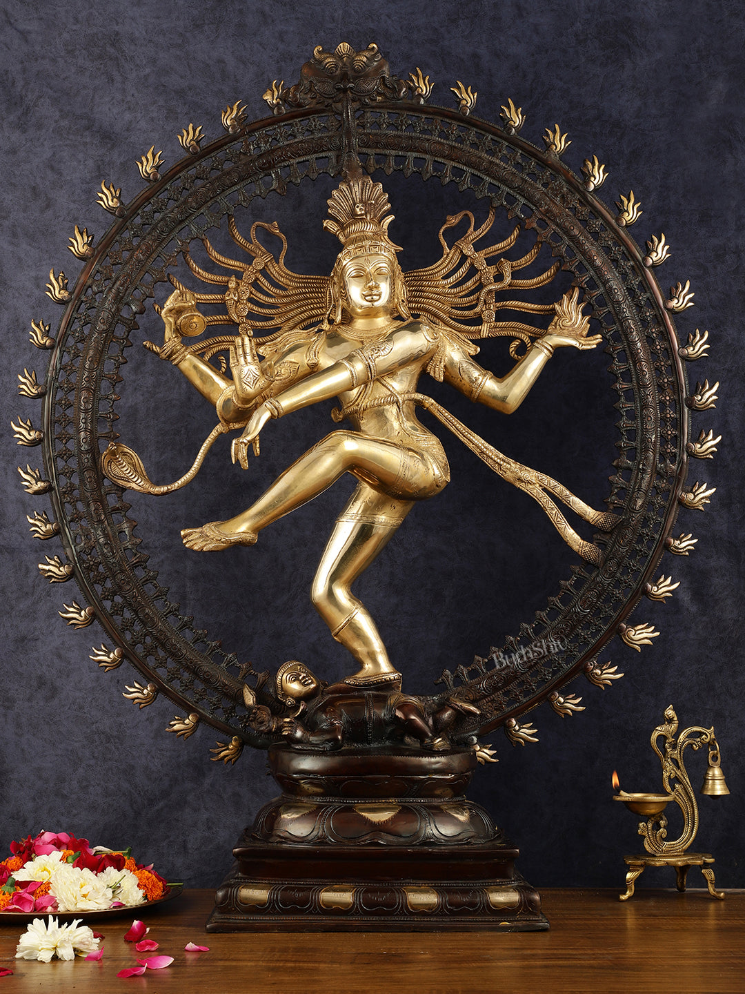 Large Handcrafted Superfine Brass Nataraja Statue - Height 36" - Sama Homes Idol - Brass Sculpture