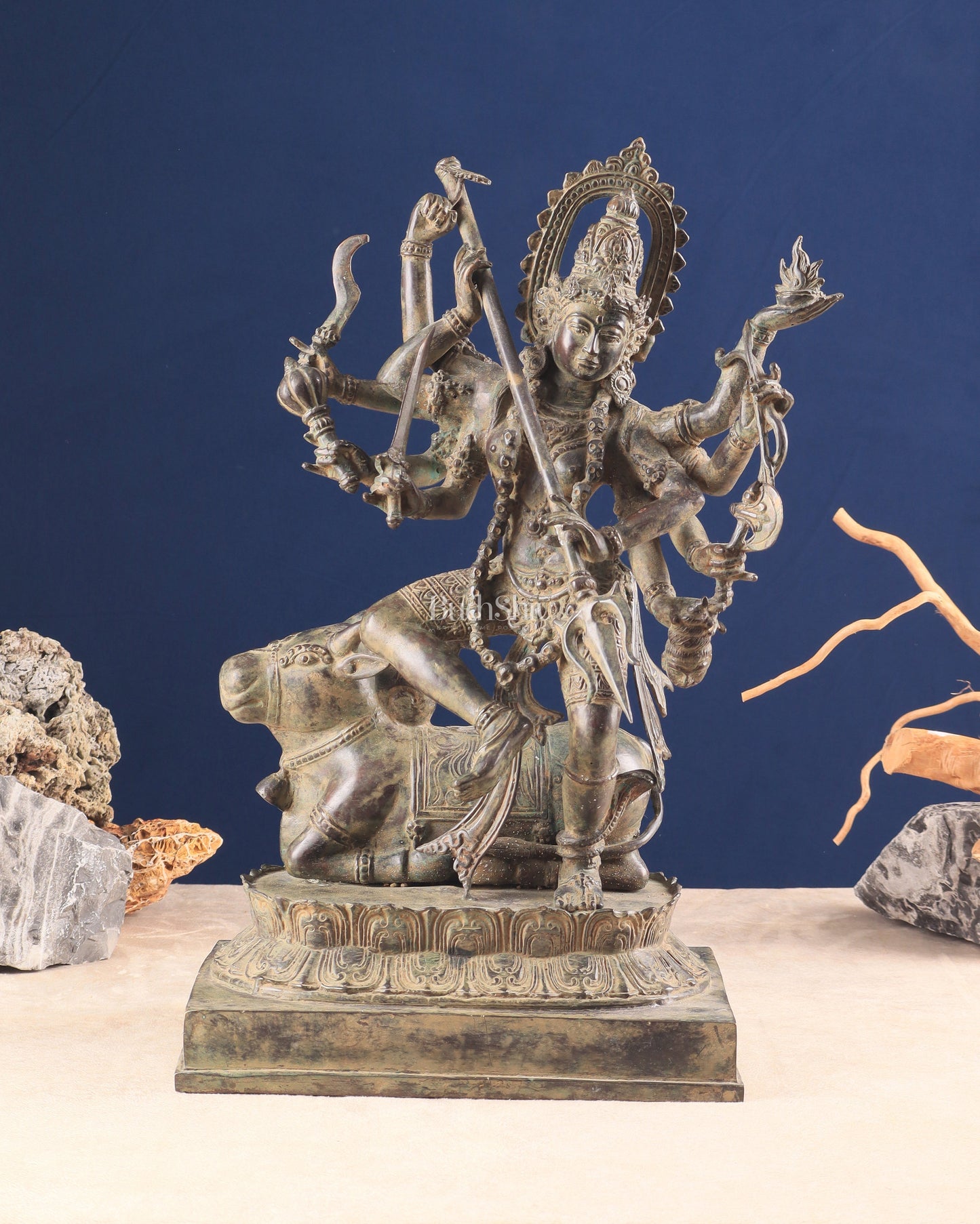 Vintage Bronze Goddess Kali Sculpture | Indonesian Lost Wax Casting - Sama Homes Idol - Brass Sculpture