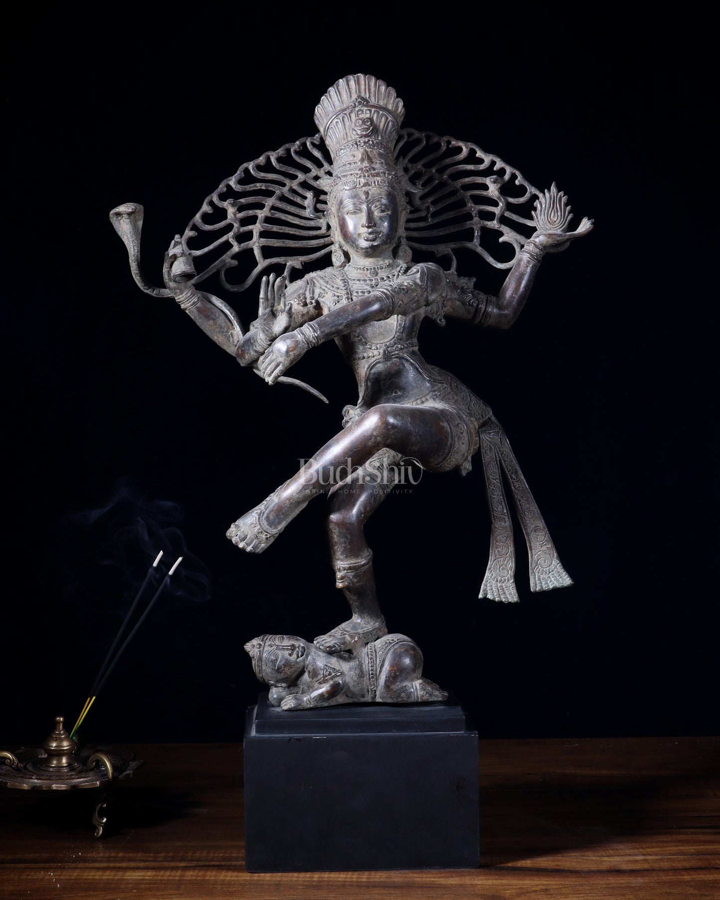 Dancing Shiva as Nataraja – Indonesian Bronze 22" Handcrafted Vintage Sculpture - Sama Homes Idol - Brass Sculpture