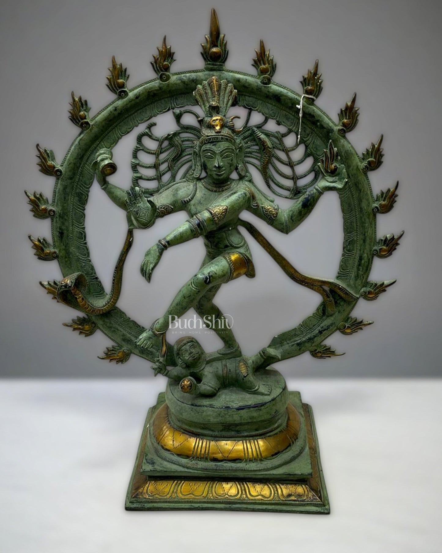 Brass Nataraja Statue 24 inch patina tone | 100% Certified Copper & Brass - Sama Homes Idol - Brass Sculpture