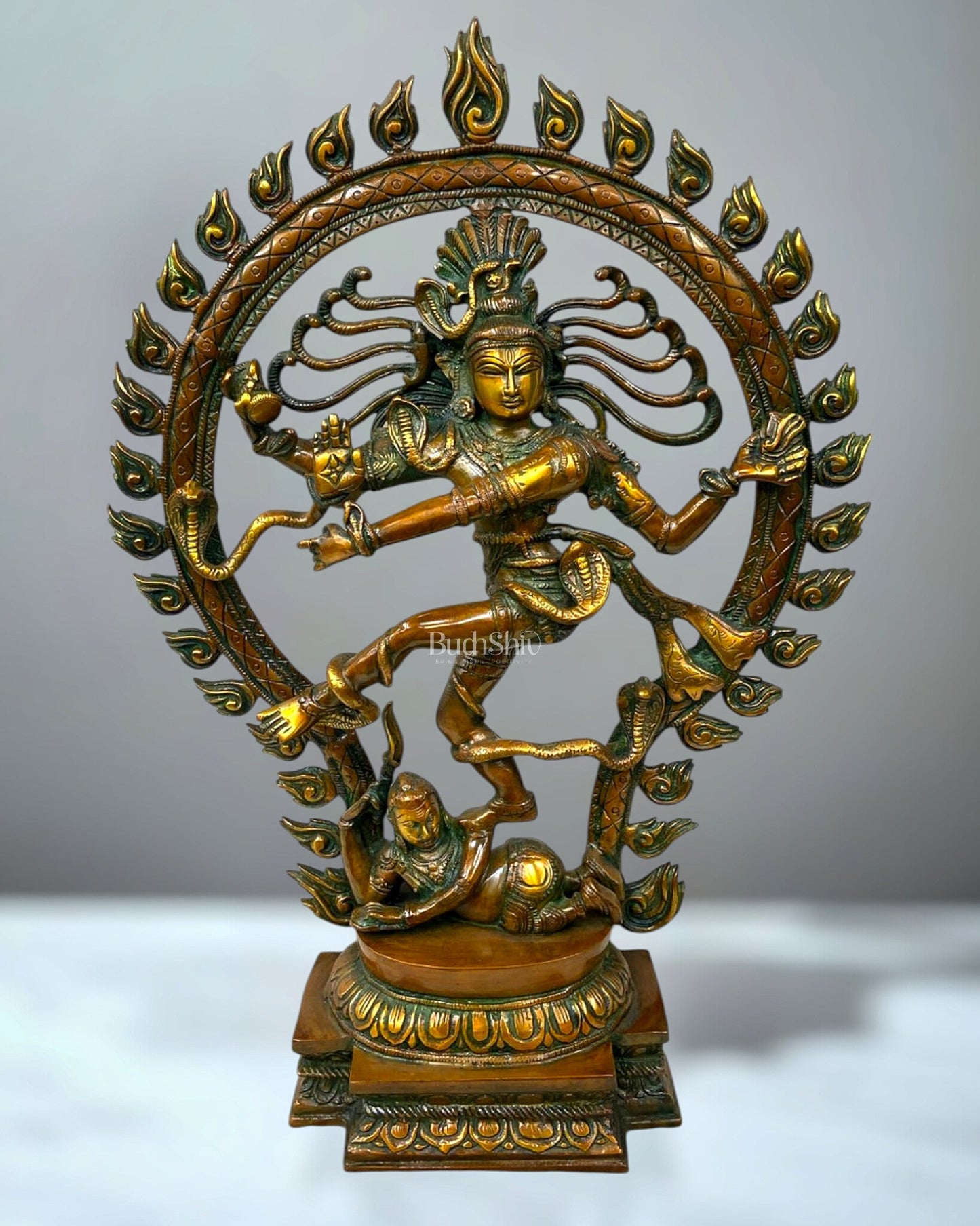 Pure Brass Nataraja Statue - Height 21.5" Antique chola - Sama Homes Idol - Brass Sculpture