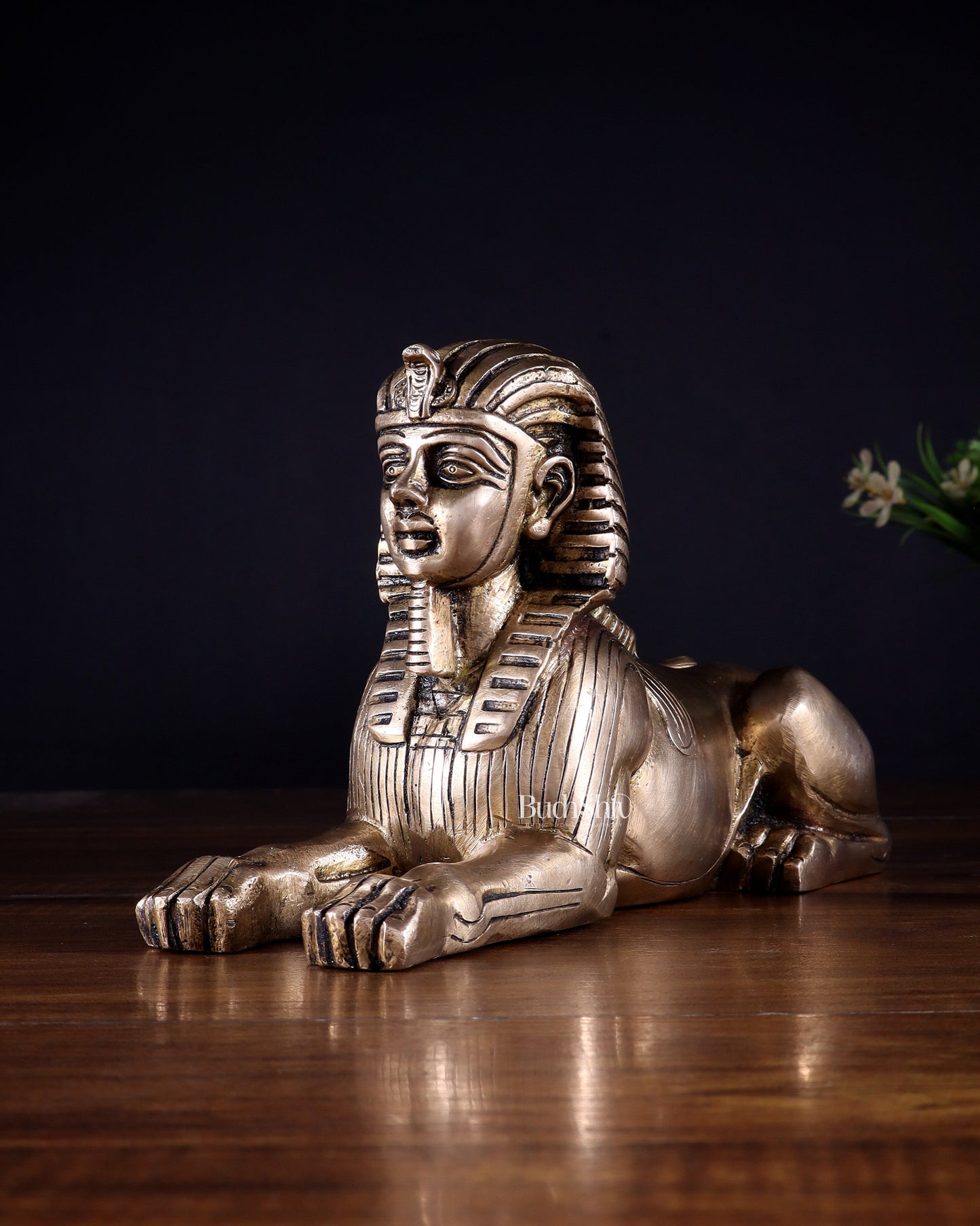 Pure Brass Egyptian Sphinx of Giza Statue – Handcrafted Decorative Piece 8" - Sama Homes Idol - Brass Sculpture