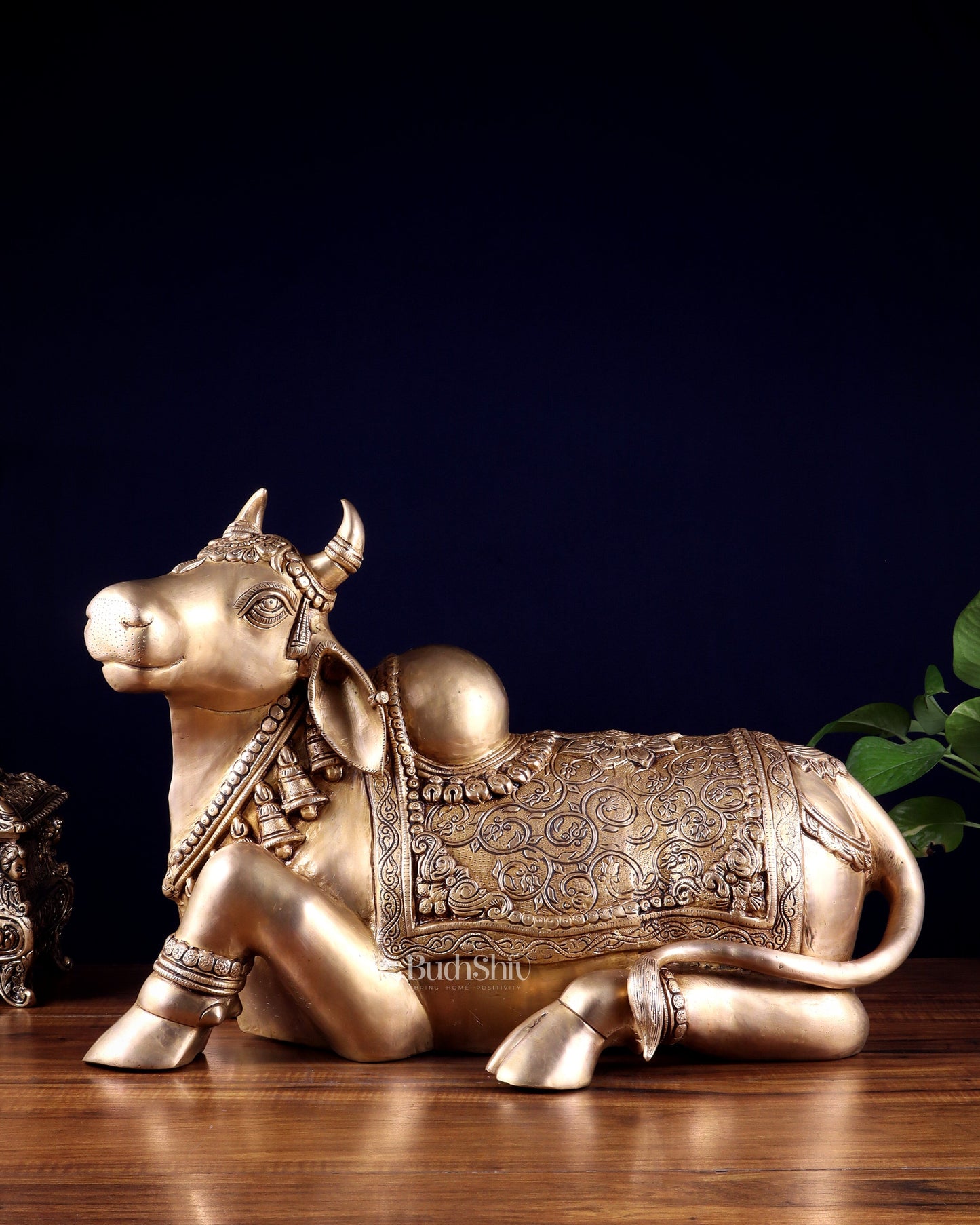 Brass Nandi Statue 21 inch | 100% Certified Copper & Brass - Sama Homes Idol - Brass Sculpture