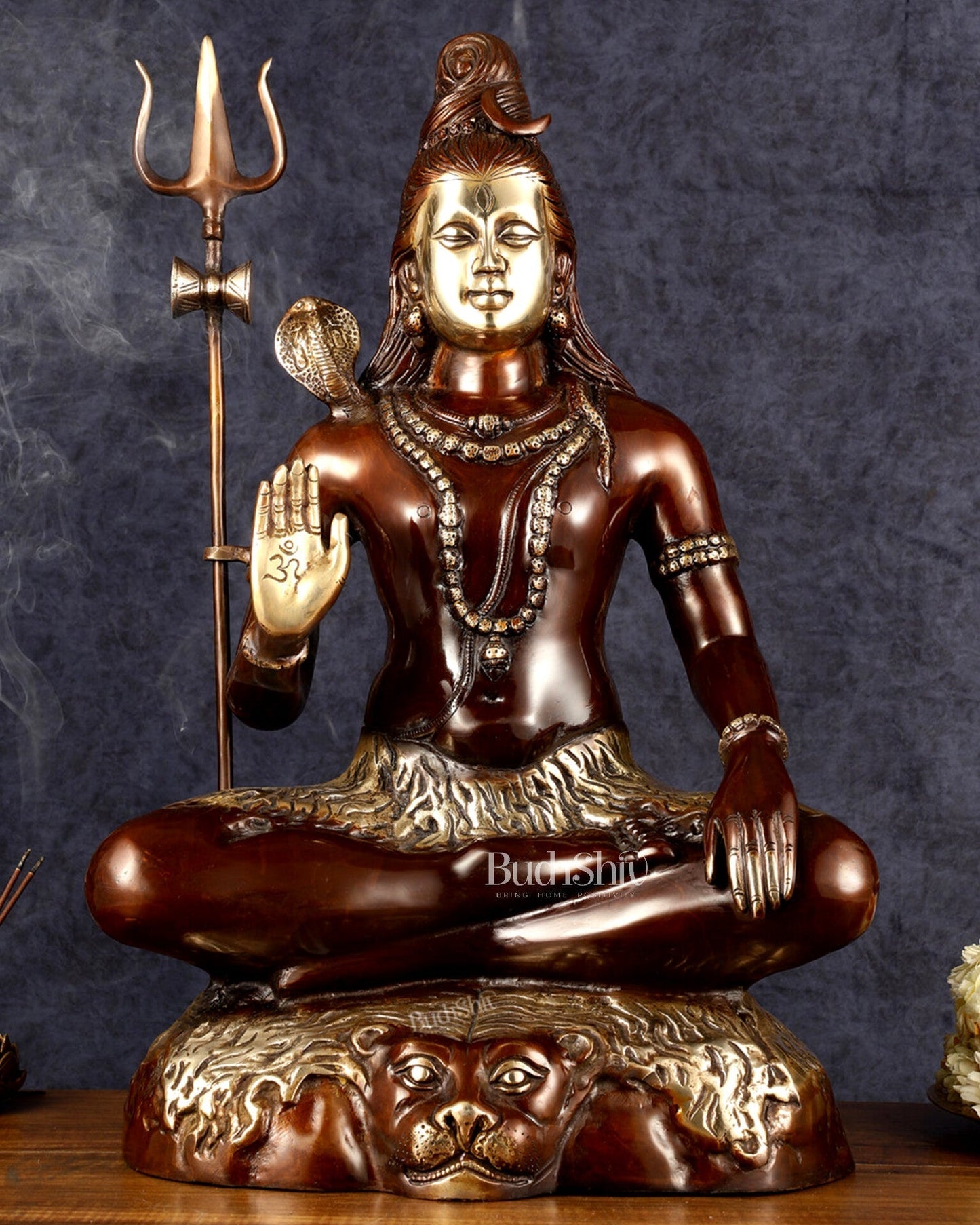 Lord Shiva Brass statue - 24 inch Chola Tone - Sama Homes Idol - Brass Sculpture