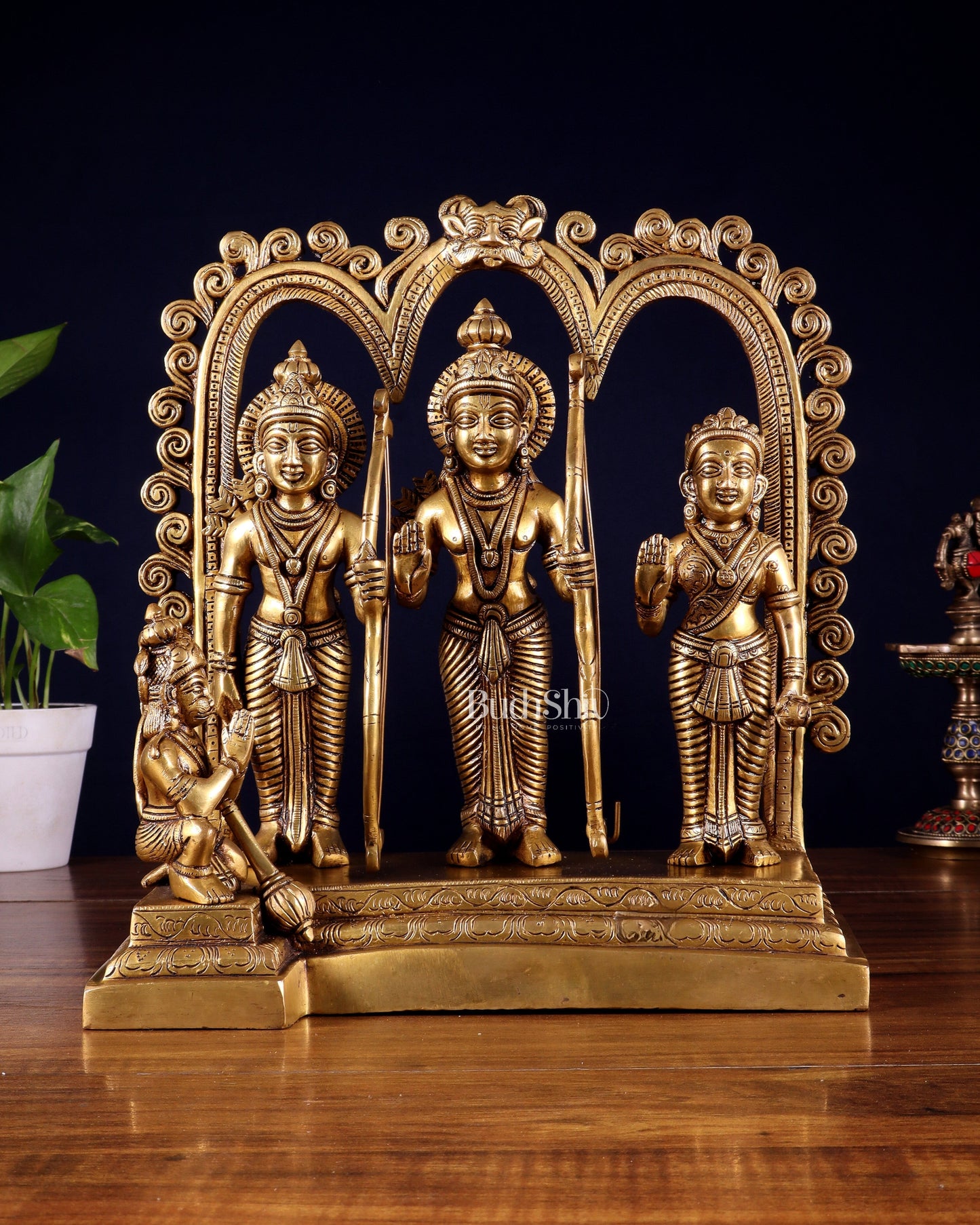 Brass Rama Darbar Idol - 12 inch | 100% Certified Copper & Brass - Sama Homes Idol - Brass Sculpture