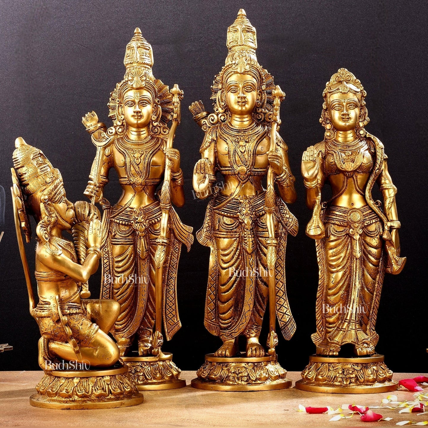 Superfine Brass Rama Darbar Idols Set - 20" - Sama Homes Idol - Brass Sculpture