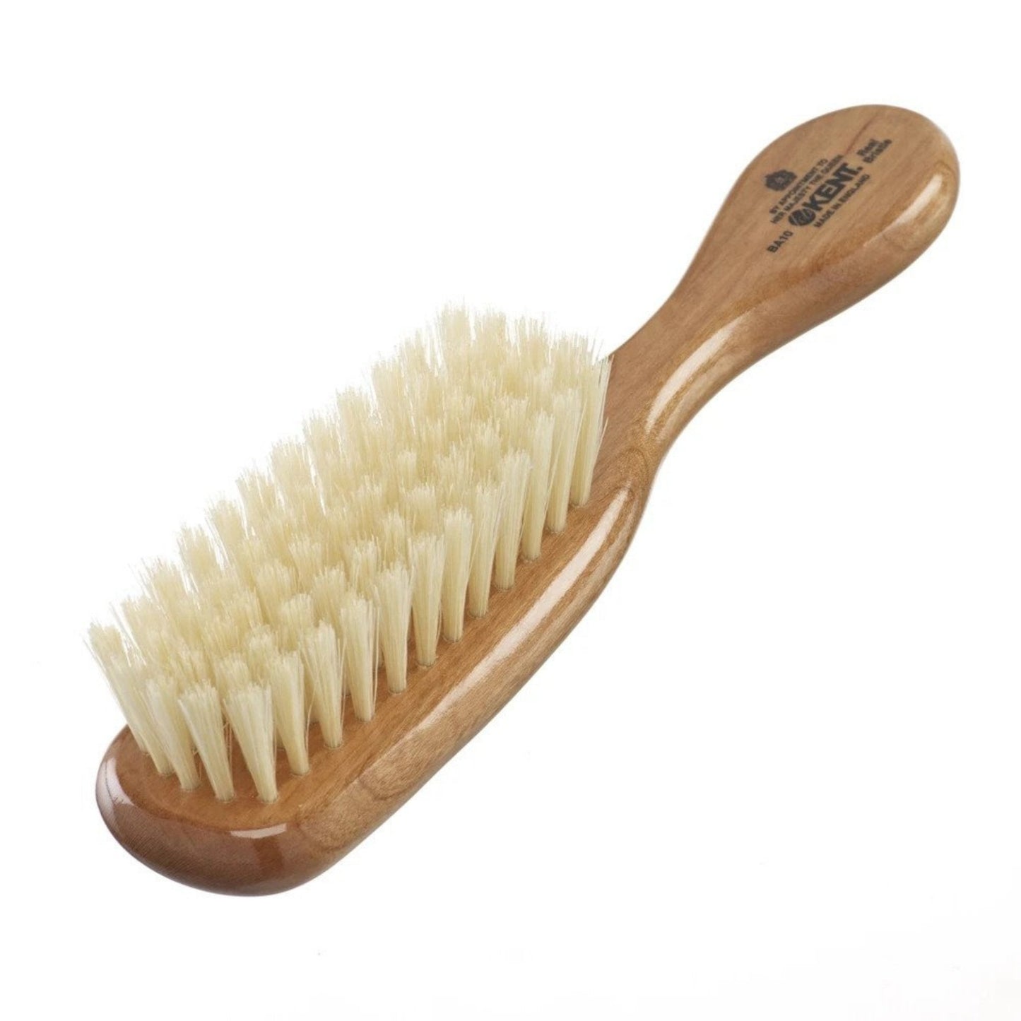 K-BA10 Kent Baby Brush, Super Soft White Bristles, Cherrywood