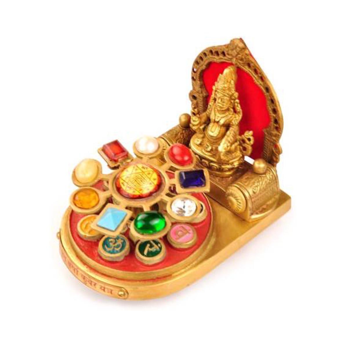 Shri Dhanvarsha Kuber Yantra Chowki In Brass