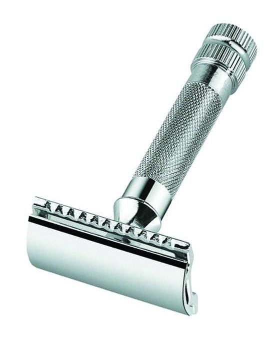 Merkur 34C 2-Piece DE Safety Razor, Closed Comb, Knurled Extra Thick Handle (HD), Chrome