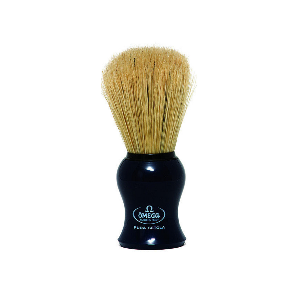Omega Boar Bristle Shaving Brush, H:108, L:45mm, K:24, Ivory Resin Handle