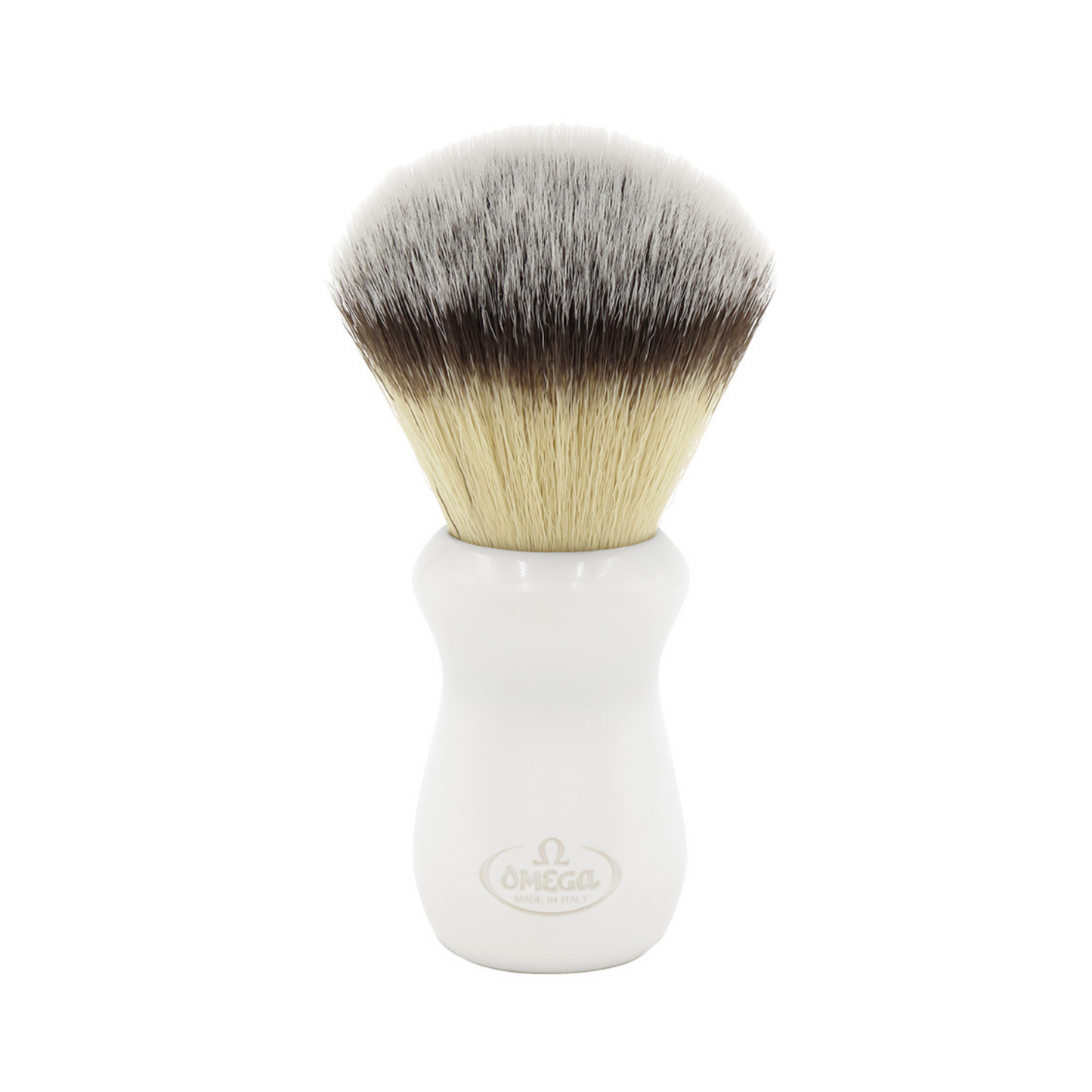 Omega Synthetic 'Hi' Shaving Brush, H:118mm, White Resin Handle