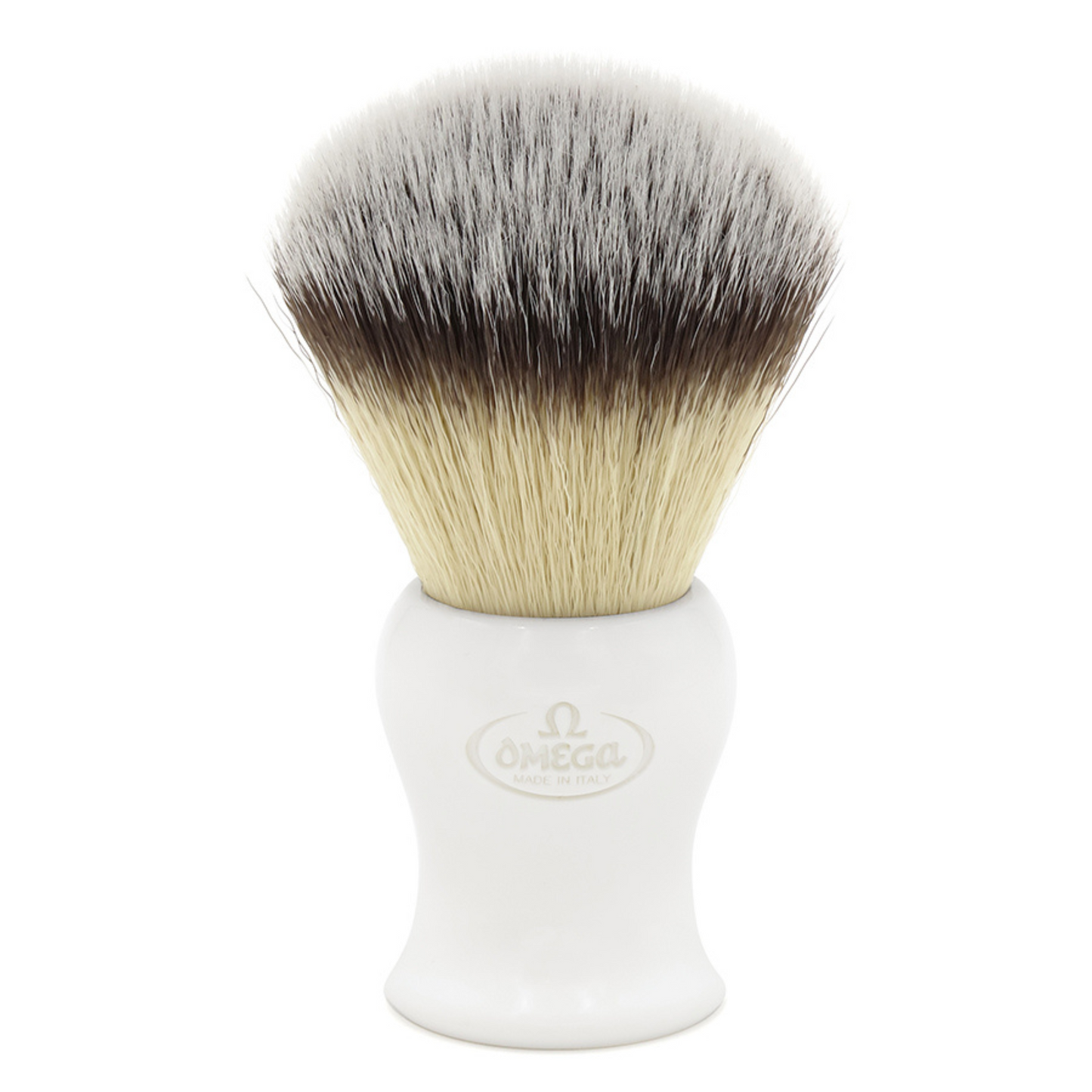 Omega Synthetic 'Hi' Shaving Brush, H:104mm, White Resin Handle