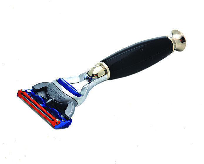 PB-36FSR PureBadger Collection Shaving Razor Black Handle - Fusion Head