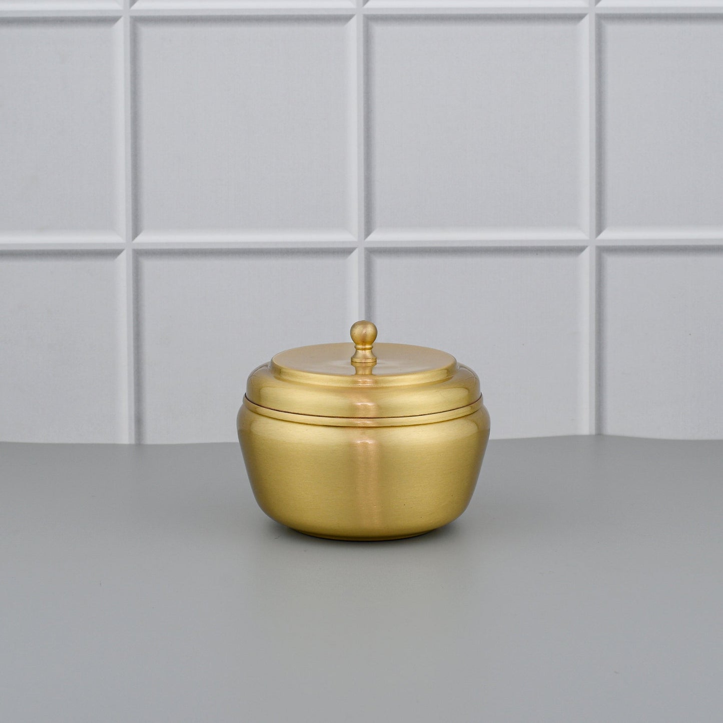 High Quality Brass Ghee Pot With Spoon - Matte Polished