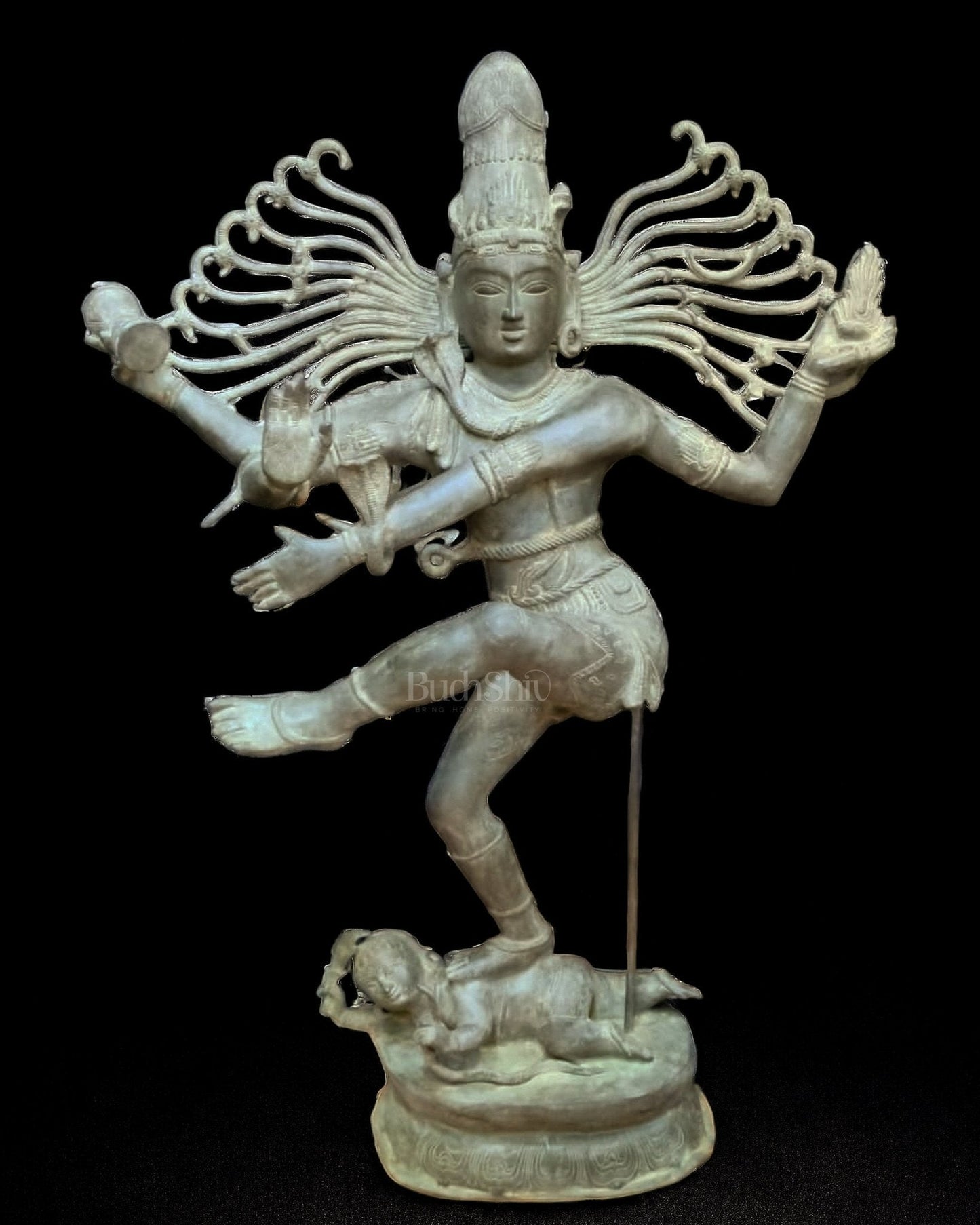 Brass Majestic Large Dancing Lord Shiva Sculpture | Natarajasan - 5 feet | 100% Certified Copper & Brass - Sama Homes Idol - Brass Sculpture