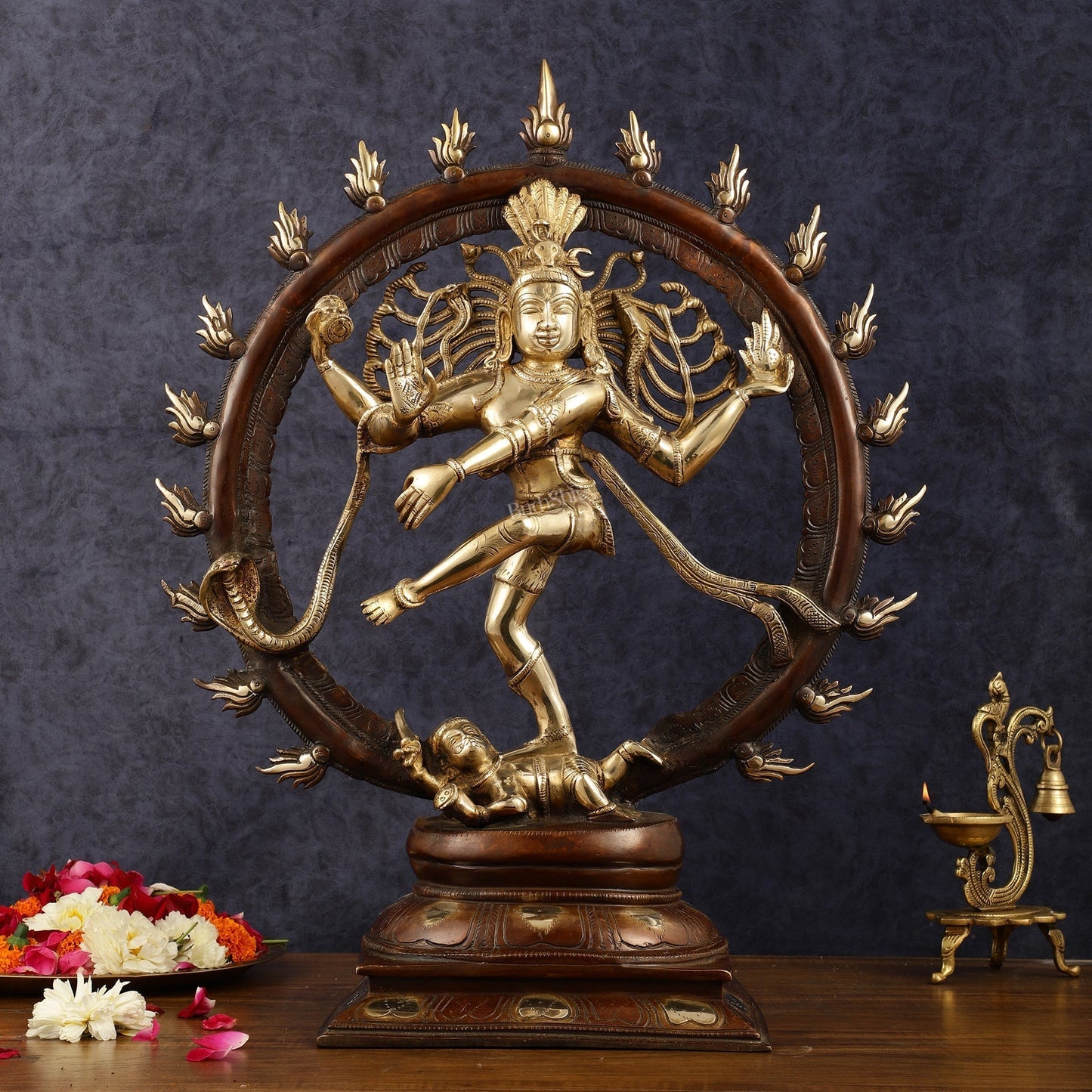 Brass Nataraja Sculpture 24 inch | 100% Certified Copper & Brass - Sama Homes Idol - Brass Sculpture