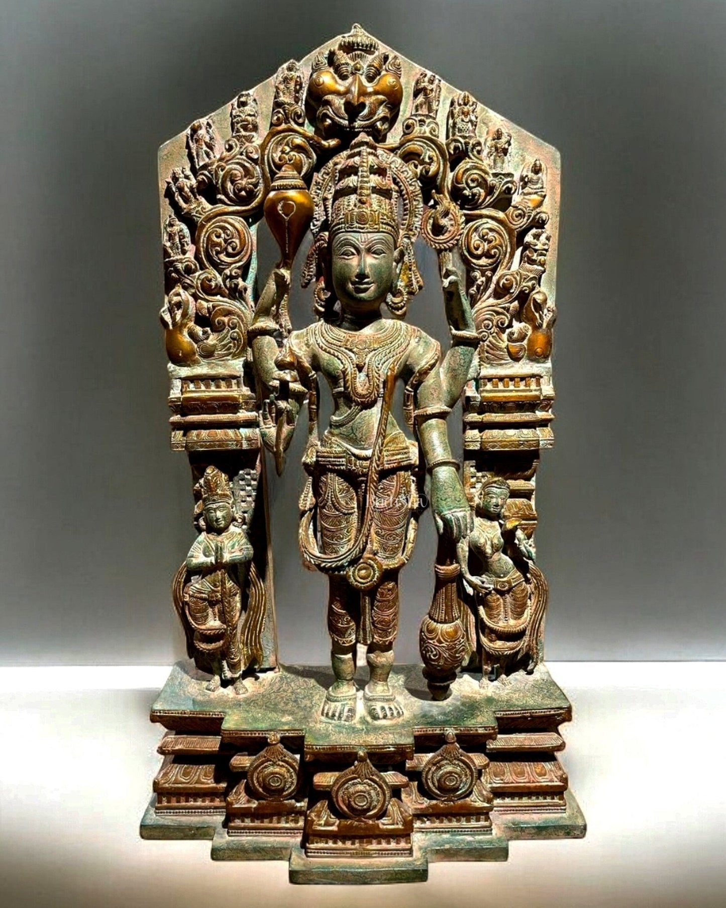 Brass Superfine Lord Vishnu Statue 29" - Sama Homes Idol - Brass Sculpture