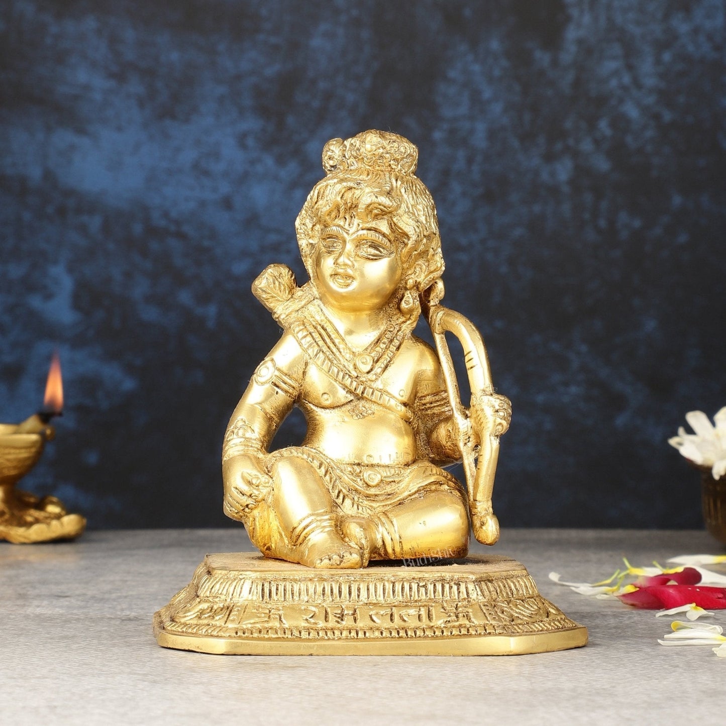 Brass superfine Ram Lalla idol 6 inch - Sama Homes Idol - Brass Sculpture
