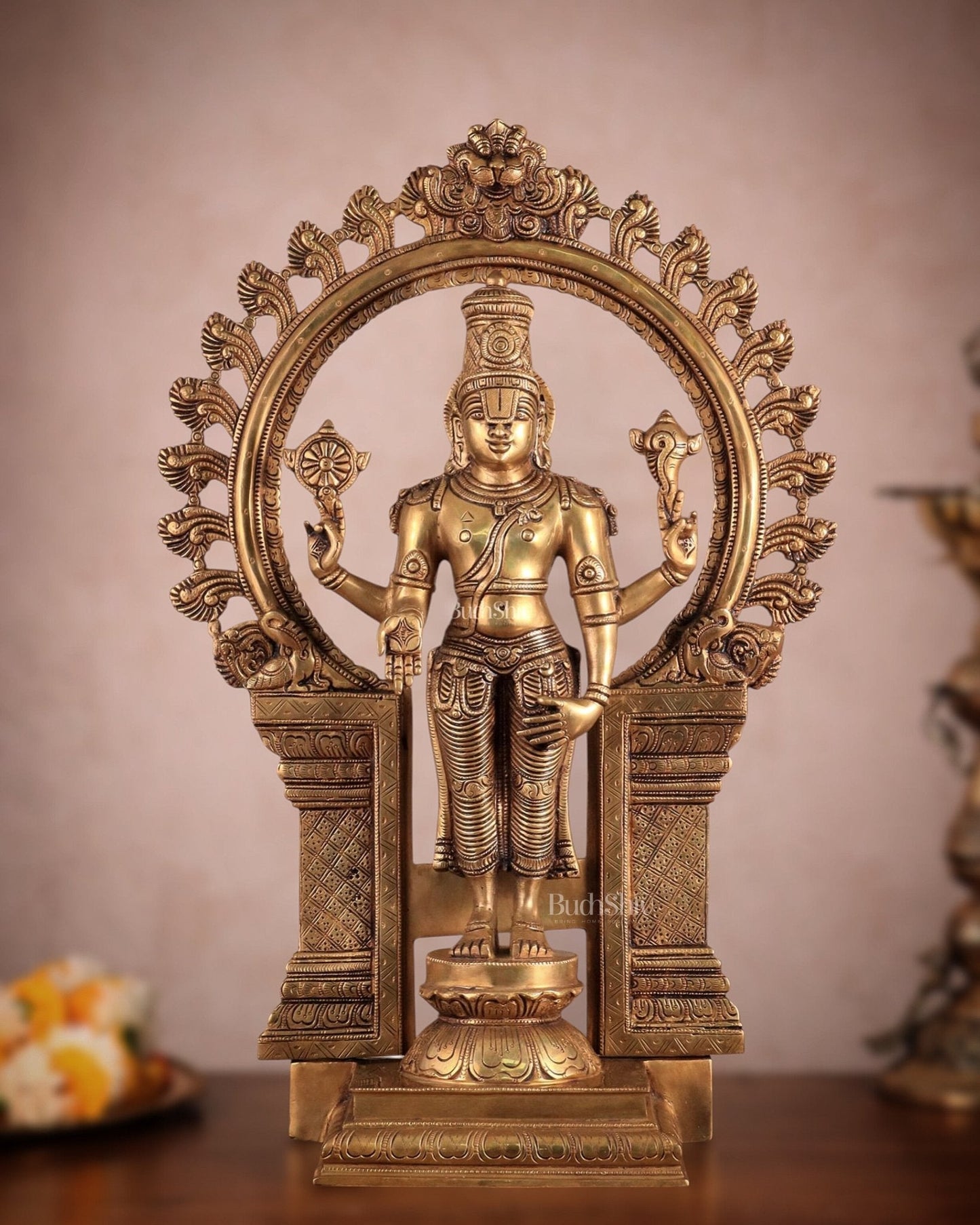 Brass Tirupati Balaji Lord Venkateshwara Swamy idol - Sama Homes Idol - Brass Sculpture
