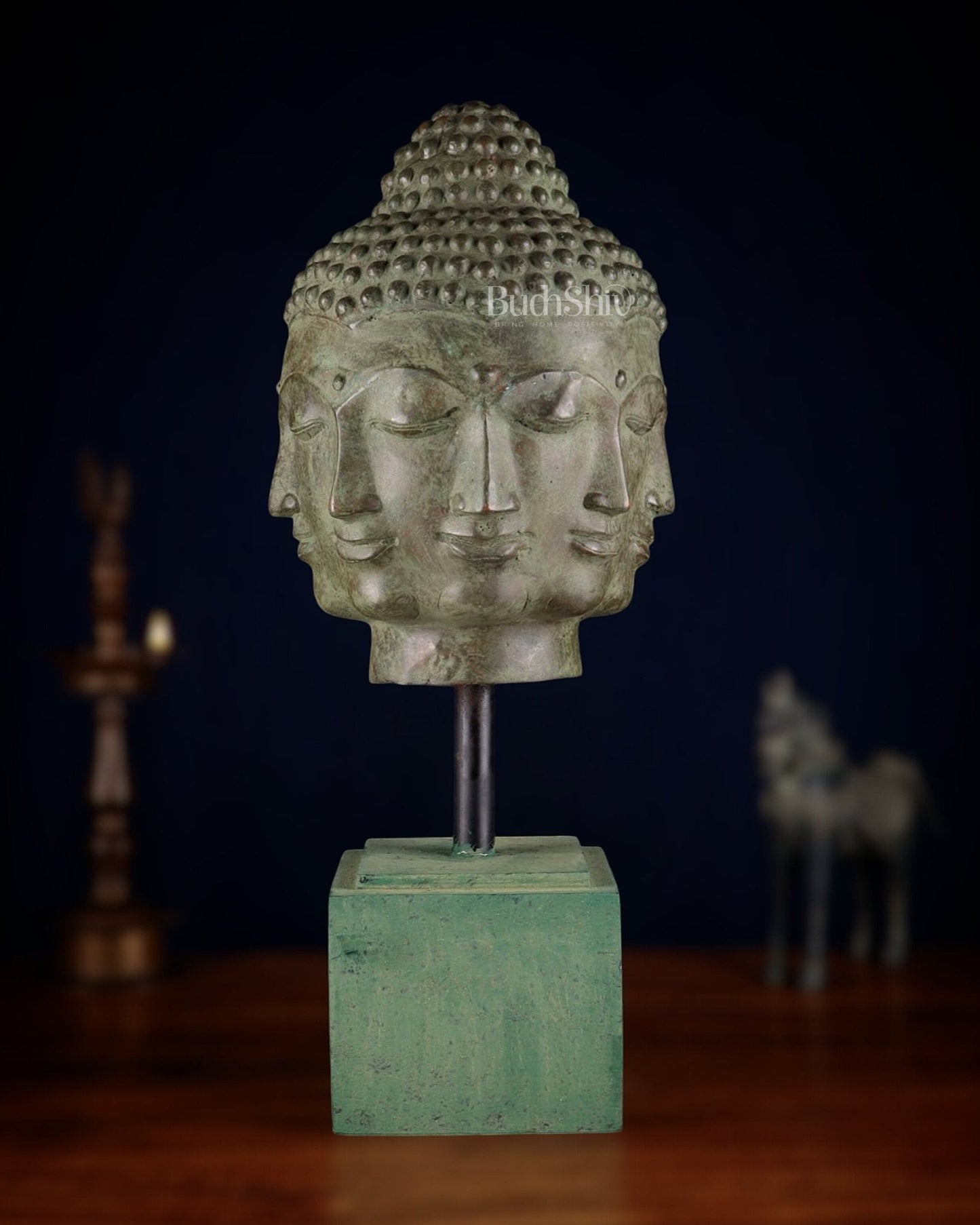 Bronze Buddha with Eight Faces – 23” (58 cm) Lost Wax Sculpture - Sama Homes Idol - Brass Sculpture