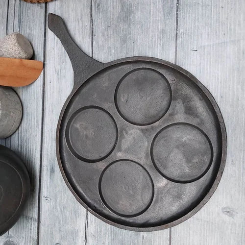 Cast Iron Mini Uthappam Pan - 4 Cavities â Image 4