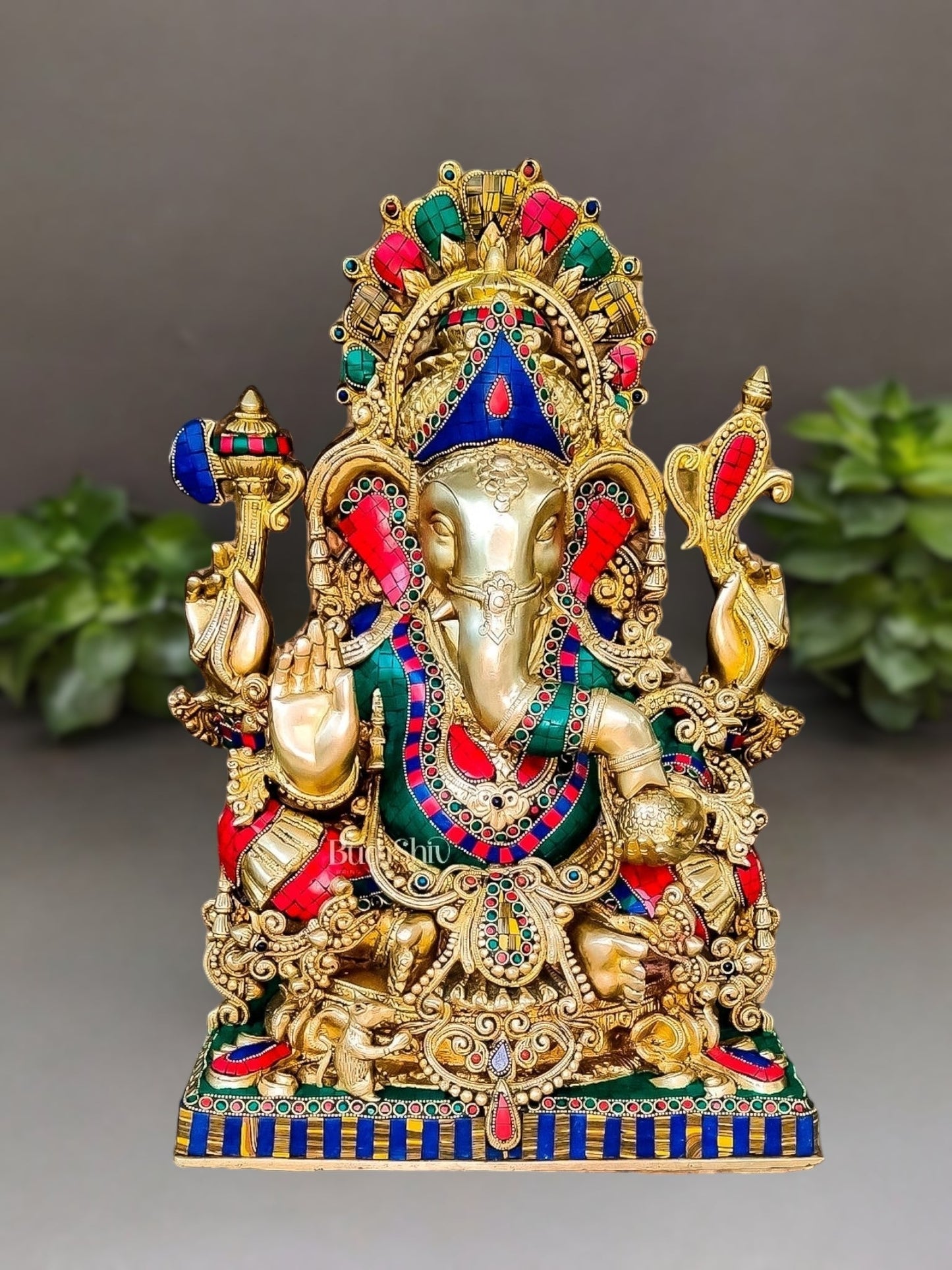 Ganapati Brass Idol 20 inch - Sama Homes Idol - Brass Sculpture