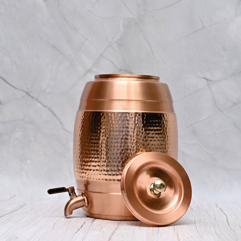 Pure Copper Water Dispenser Barrel Mid-Hammered Designed – Image 2