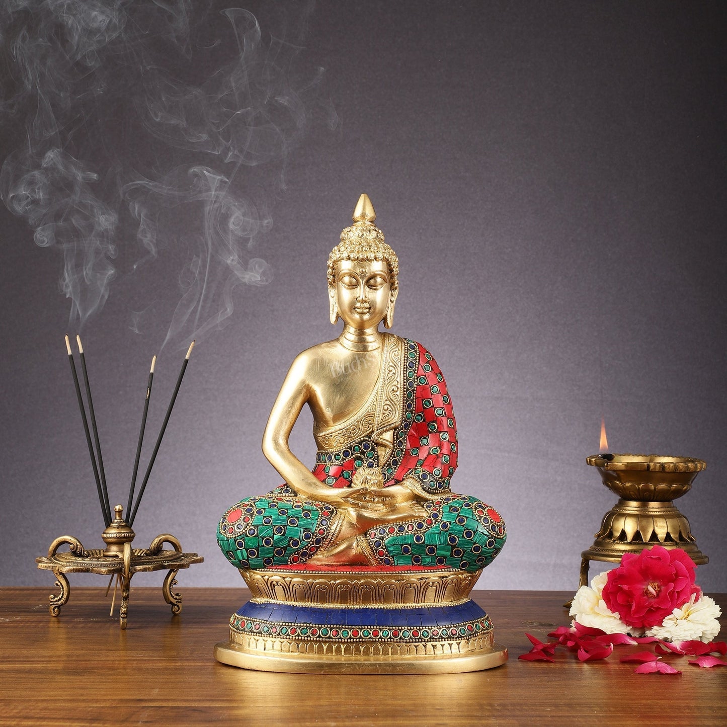 Handcrafted Meditation Buddha Idol - Cambodian Style - Sama Homes Idol - Brass Sculpture