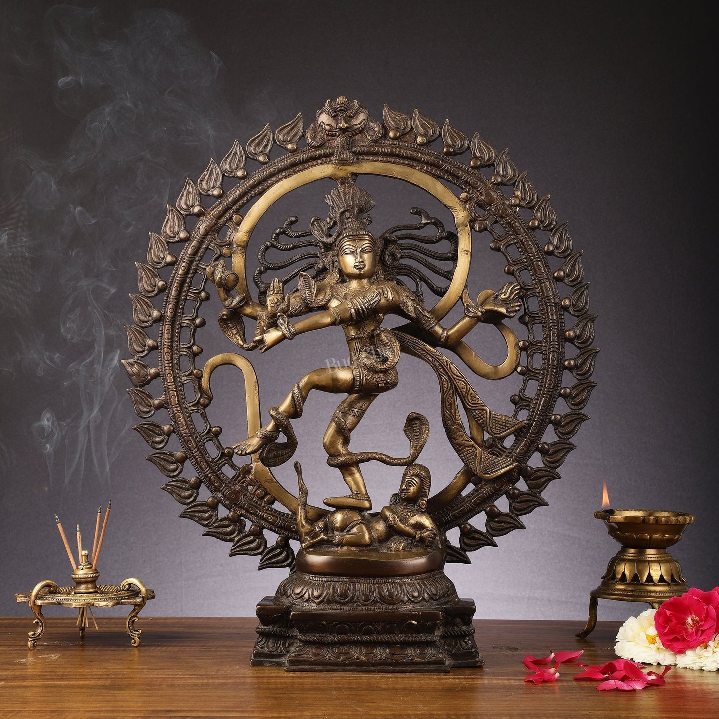 Handcrafted Nataraja Statue with Antique Chola tone 20" - Sama Homes Idol - Brass Sculpture