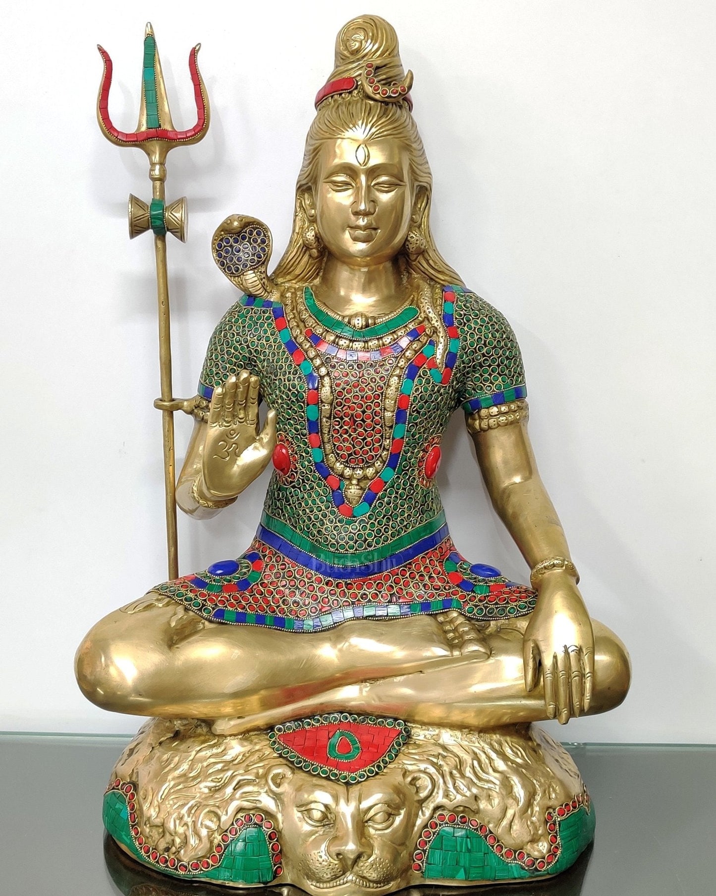 Handcrafted Pure Brass Lord Shiva Statue - 23" - Sama Homes Idol - Brass Sculpture